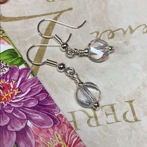 NWOT Dainty clear crystal faceted minimal earrings